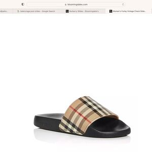 Burberry Women's Furley Vintage Check Slide Sandals sz 40 US 10
